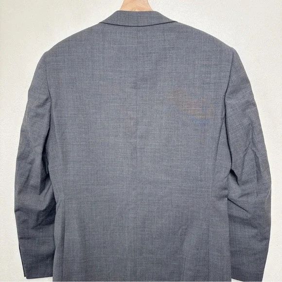 Brook Taverner Mens 36R Wool Two Button Slim Fit Blazer Sport Coat In Grey
